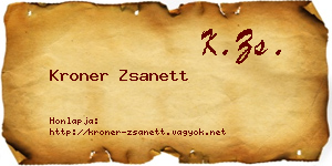 Kroner Zsanett névjegykártya